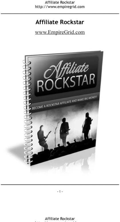 Product picture Affiliate Rockstar eBook